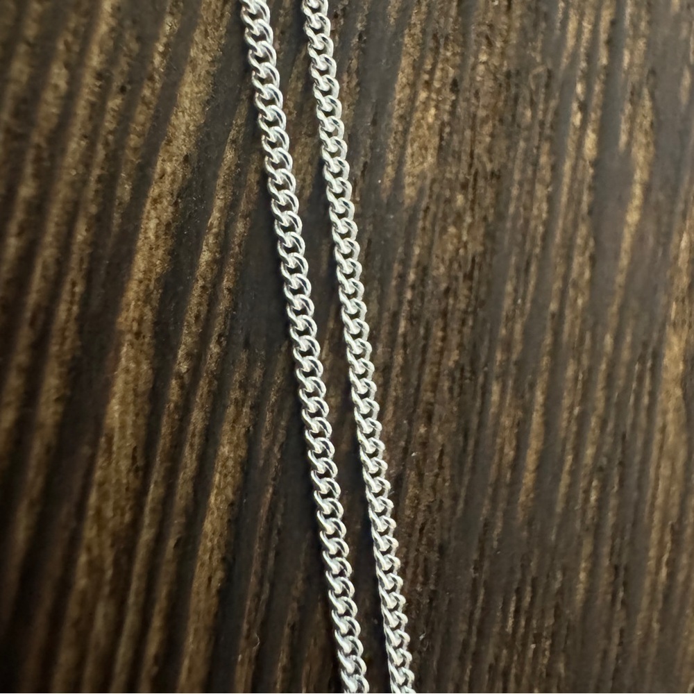 1mm Baby Curb Link Italian Chain Necklace in .925 Sterling Silver w/ Rhodium